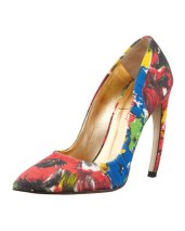 Walter Steiger Floral Pointed-Toe Bowed-Hell Pump